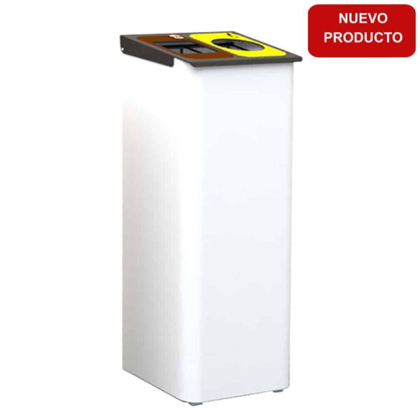 Papelera de reciclaje dos corpartimentos
